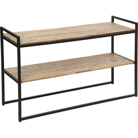 Console 2 étagères en bois et acier EDENA (1/5)