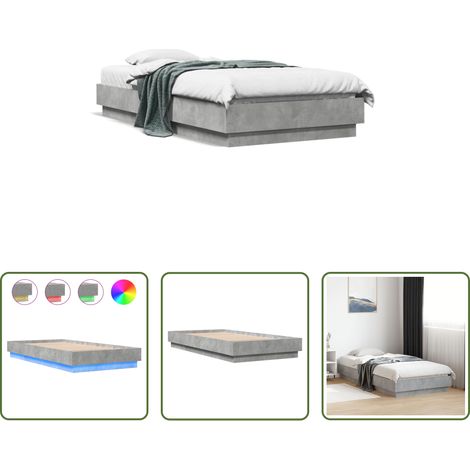 LED -  Bettgestell mit LED Betongrau 75x190 cm (1/5)