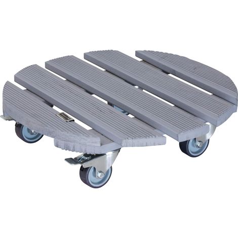 WAGNER design yourself CREO Porta Piante/Carrello per Fiori con Ruote per Interni ed Esterni-Fatto in UE, Grigio, (Ø) 38 x (A) 10,5 cm (1/5)