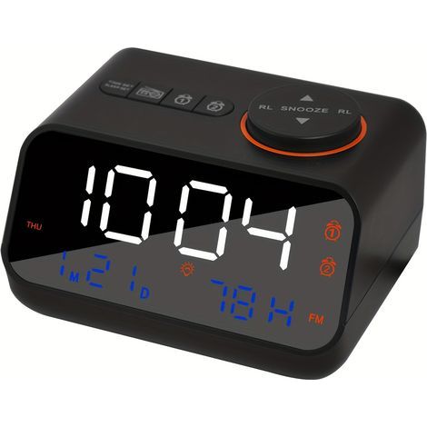 LED-Tischwecker mit integriertem FM-Radio, multifunktionalem Radiowecker, Anzeige von Temperatur- und Luftfeuchtigkeitszyklus, Schlummerfunktion, ideales Geschenk für Weihnachten, Valentinstag und Neu