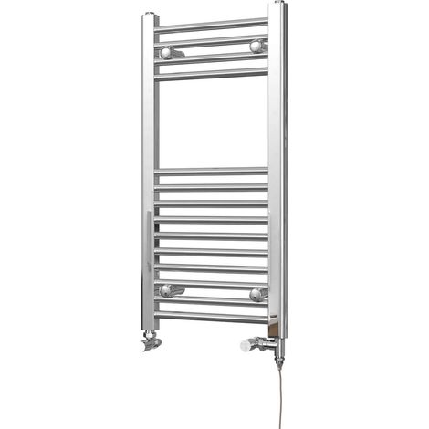 Zennor - Chrome Dual Fuel Towel Rail H800mm x W400mm Standard - Straight (1/3)