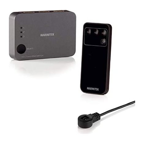 HDMI Switch 4K - Marmitek Connect 310 UHD 2.0-3 IN / 1 out - Ultra HD 60Hz - Cambio Automático Entre Fuentes HDMI - HDCP 2.2 - Conmutador HDMI - 3840 x 2160 - HDR 4K60 (1/5)