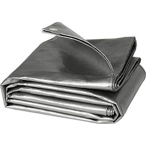 Bâche de Protection PE Bâche Piscine 2x3m 280g/m²,Couverture étanche bâche imperméable et indéchirable,Gris (1/4)