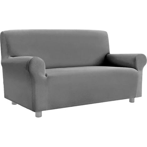 Housse de Canapé Extensible Universelle Avec Armchair Accoudoirs Save Sofa Gris - 2 Places