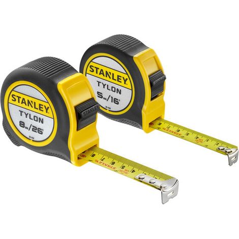 Stanley Tylon Tape Measures 8m 26ft 5m 16ft Metric Imperial STA130656 STA130696