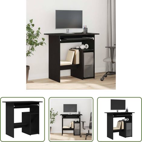 vidaXL Bureau moderne - Bureau chêne noir 80x45x74 cm bois d'ingénierie (1/5)