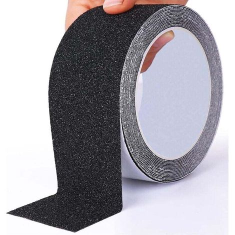 Anti-slip Stair Strip, 10cm x 5m, Outdoor Adhesive Anti-slip Tape, Anti-slip Traction Tape, Safety Tape, Indoor and Outdoor Use, Black (1/4)