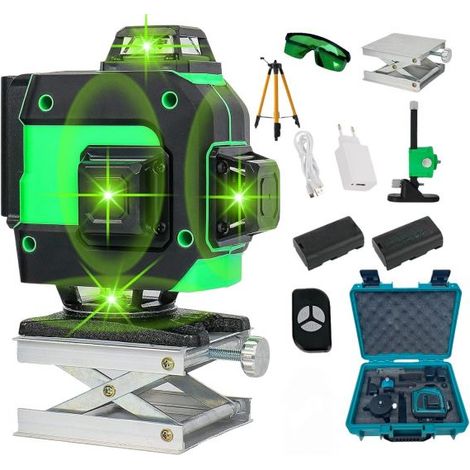 LIVELLA LASER TRACCIATORE AUTOLIVELLANTE 16 LINEE 360º ROTAZIONE LINEA VERDE (1/5)