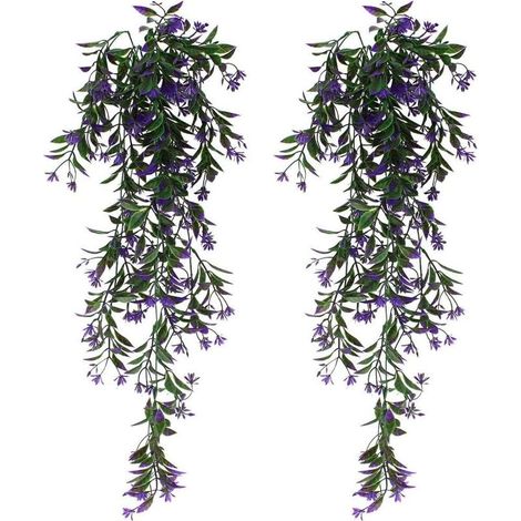 Plantes suspendues artificielles lierre violet Lot de 2 pièces Longueur 80 cm Imperméables et résistantes au soleil (1/5)
