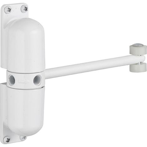 Ferme-porte automatique à roulettes pour porte légère, blanc - (1/2)