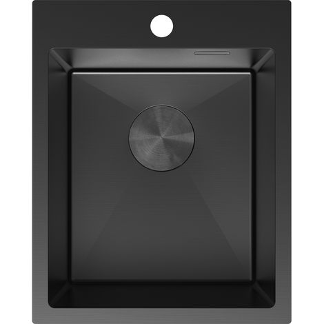Mexen Solix Edelstahlspüle 1-Becken 400 x 500 mm, schwarz - 6406401000-70 (1/5)