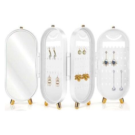 Foldable Earring Display Stand with Mirror, Earring and Stud Organizer (1/4)