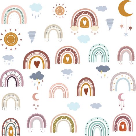 Regenbogen-Wandtattoos, Wandtattoos für Kinderzimmer Regenbogen