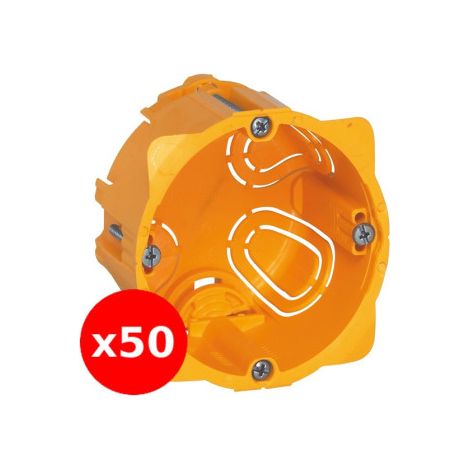 Legrand - Batibox - LOT de 50 BOITEs d'encastrement 1 poste - Prof. 50 - Ru00e9f. : 080051x50 (1/2)