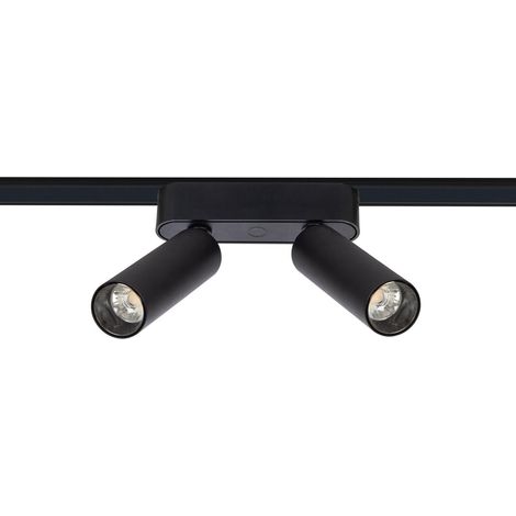 Spot LED sur Rail Magnétique 25mm Extra-Plat 14W Double 48V Noir 4000K Blanc neutre
