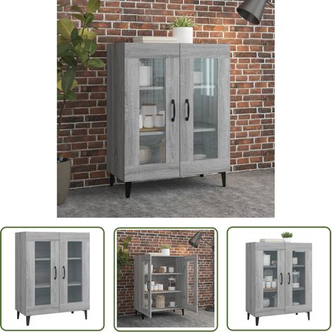 Buffet Commode Armoire Luxueux, pour Salon Chambre Entrée Cuisine, Sonoma gris 69,5x34x90 cm Bois d'ingénierie OIB4518E (1/5)