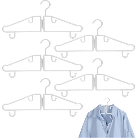 Cintre pliable, Cintres pliables - Lot de 5 cintres pour pantalons - Cintre à linge, Cintres pour chemises, Cintre portable pour manteaux, costumes, robes, vêtements (1/5)