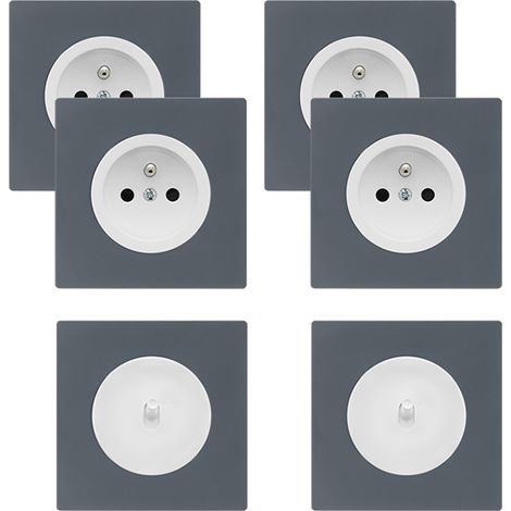 3 prises 2P+T blanc glossy DOM avec plaque triple blanc – Solution fonctionnelle et design pour vos espaces modernes (1/5)