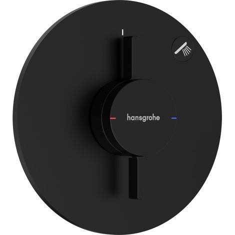Mitigeur de douche encastré, Robinet douche rond 1 sortie, Mitigeur monocommande, Noir mat, 75618670 (1/5)