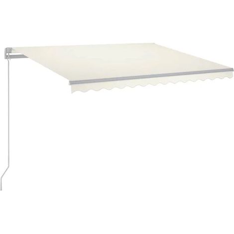 Store banne manuel rétractable 300 x 250 cm avec éclairage LED, beige (1/5)