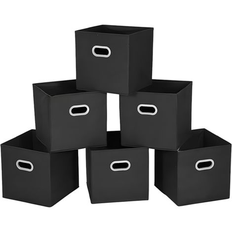 Set 6 Cestini Pieghevoli Salvaspazio Con Maniglia In Plastica – 27x27x27 Cm