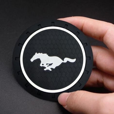 Pour Mustang - Dessous de verre en polymère antidérapant pour Ford Mustang, Porte-bouteille d'eau, Accessoire (1/4)