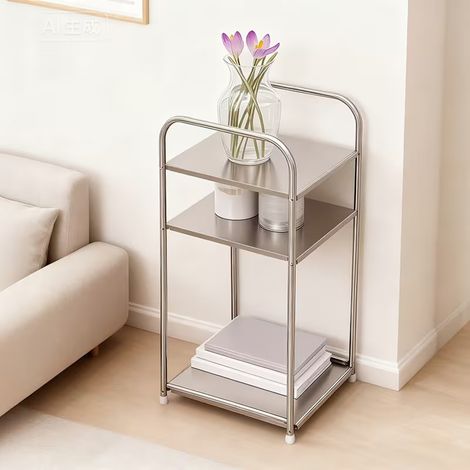 Étagère de rangement en acier inoxydable robuste pour salle de bain, chambre à coucher, salle de bain, comptoir de cuisine (1/5)
