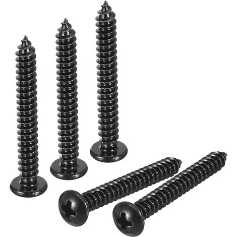 Poêle Tête Autotaraudeuse Vis 5mm x 40mm 50pcs Noir (1/5)
