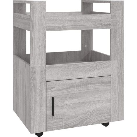 Maison Exclusive - Carrito de cocina madera contrachapada gris So