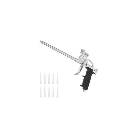 Pièces Pistolet Mousse Expansive avec 10 Buses, Pistolet pour Mousse Expansive, Pistolet Mousse Polyurethane, Pas Besoin de Nettoyant, pour Calfeutrage,Etanchéité, Remplissage (1/5)