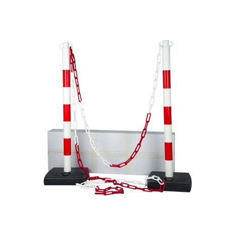 Kit 2 poteaux PVC Rouge/Blanc - 2000864 (1/3)
