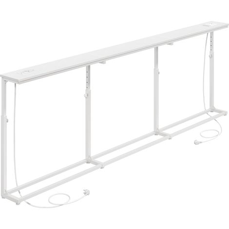 Console Étroite Longue, Hauteur Réglable (5 Positions, 65-85 cm) 2 Stations de Charge Amovibles (Chaque Station : 1 AC, 1 USB-A et 1 Type-C), pour Entrée, Couloir, Blanc (1/5)