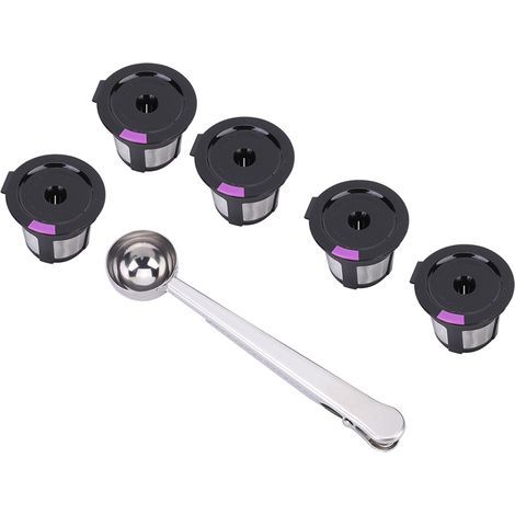 Refillable coffee pods for home use, 5 pieces, with scoop, suitable for the Keurig 2.0 KCUP machine (1/5)