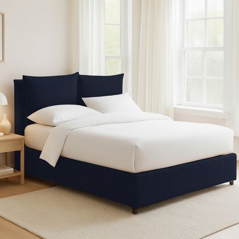 Letto Matrimoniale Liskeard, Sfoderabile, Contenitore Made in Italy, Viola Scuro (1/5)