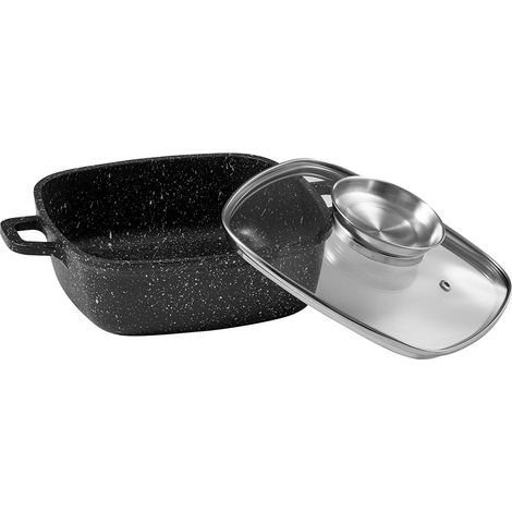 Pradel Excellence, P4000004, Pentola Premium, Quadrata 20 Cm Con Coperchio Vetro, Capacità 2 L, Modo Pietra, Vecchio Manico (1/5)