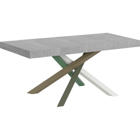 Tavolo Allungabile 120/380x90 cm Volantis Premium Cemento Gambe Multicolore 4/A