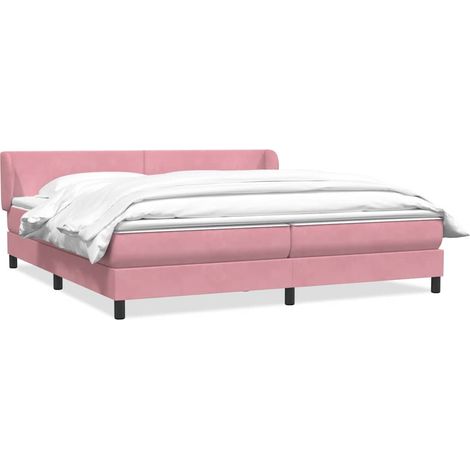 Boxspringbett mit Matratzen Rosa 180x210 cm Samt