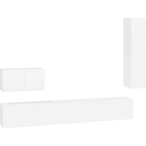 Maison Exclusive - Set di Mobili Porta TV 4 pz Bianco in Legno Multistrato (1/5)