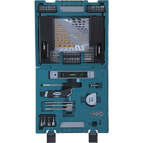 Makita – Jeu d'embouts de perçage 104 pièces – Forets métal 1,5-13mm, bois 4-10mm, pierre 3-8mm – Boîte de rangement incluse (1/10)