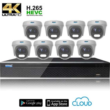 Kit videosorveglianza 8 telecamere da esterno 4K Dome (1/4)