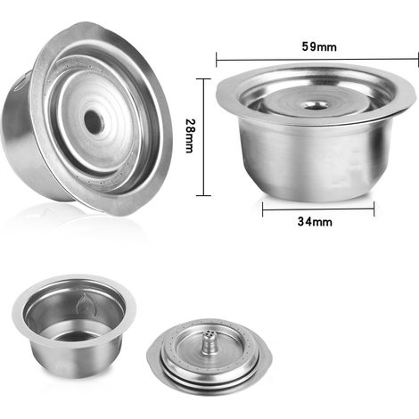 Capsules Réutilisables Inox Compatible Nespresso Vertuo Plus 12g Argent Filtre Précis Durable Écologique (1/5)
