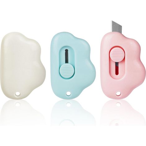 Mini Cuttermesser 3er-Set, einziehbar, tragbar, für Briefe und Pakete