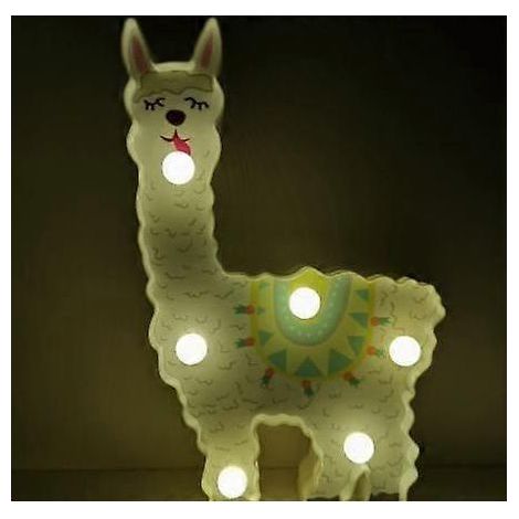 Veilleuse LED en forme d'alpaga - Décoration murale pour enfants, compatible avec une étagère de salon