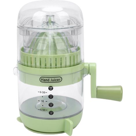 Spremiagrumi manuale con coperchio, per arance, limoni e pompelmi, con strumento di spremitura, base a ventosa antiscivolo, estrattore di succo per casa, campeggio, viaggi all'aperto, colore verde. (1/5)