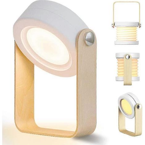 Lampe de table LED, lampe de chevet, veilleuse vintage tactile à intensité variable, 3 modes d'éclairage, lampe de chevet portable et pliable, lampe de camping. (1/5)