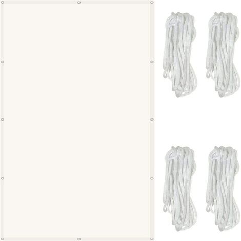 Voile d'ombrage Imperméable Rectangulaire 2 x 3 m Une Protection des Rayons UV à 98% Voile D'ombrage Toile, avec Cordes de 1.5 m pour en Plein air, Jardin & terrasse,Beige - RWVoile d'ombrage