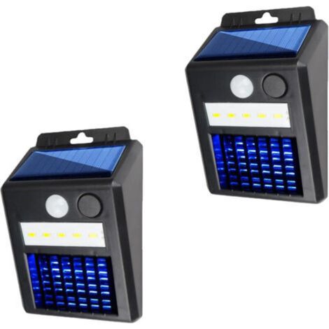 Lampe solaire LED anti-insectes et moustiques — Portable, étanche, répulsif UV et électrocuteur pour usage extérieur — Idéale pour chambre, jardin et camping (Lot de 2)