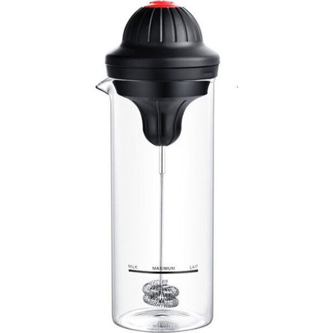 Mini mixeur portatif, fouet à lait électrique domestique, machine à mousser le lait avec tasse à mesurer en verre, fouet à œufs (1/4)