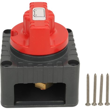 Interruttore di disconnessione batteria 12-48V 300A, posizione On/Off, pulsante di interruzione principale per applicazioni marine, auto, camion, yacht, ristrutturazioni, grigio. (1/5)