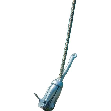Ancla plegable, hierro fundido galvanizado en caliente, peso 4 kg, color plata. (1/2)